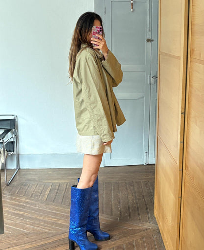 90s Beige Zip-Up Jacket, Made in Spain — back view