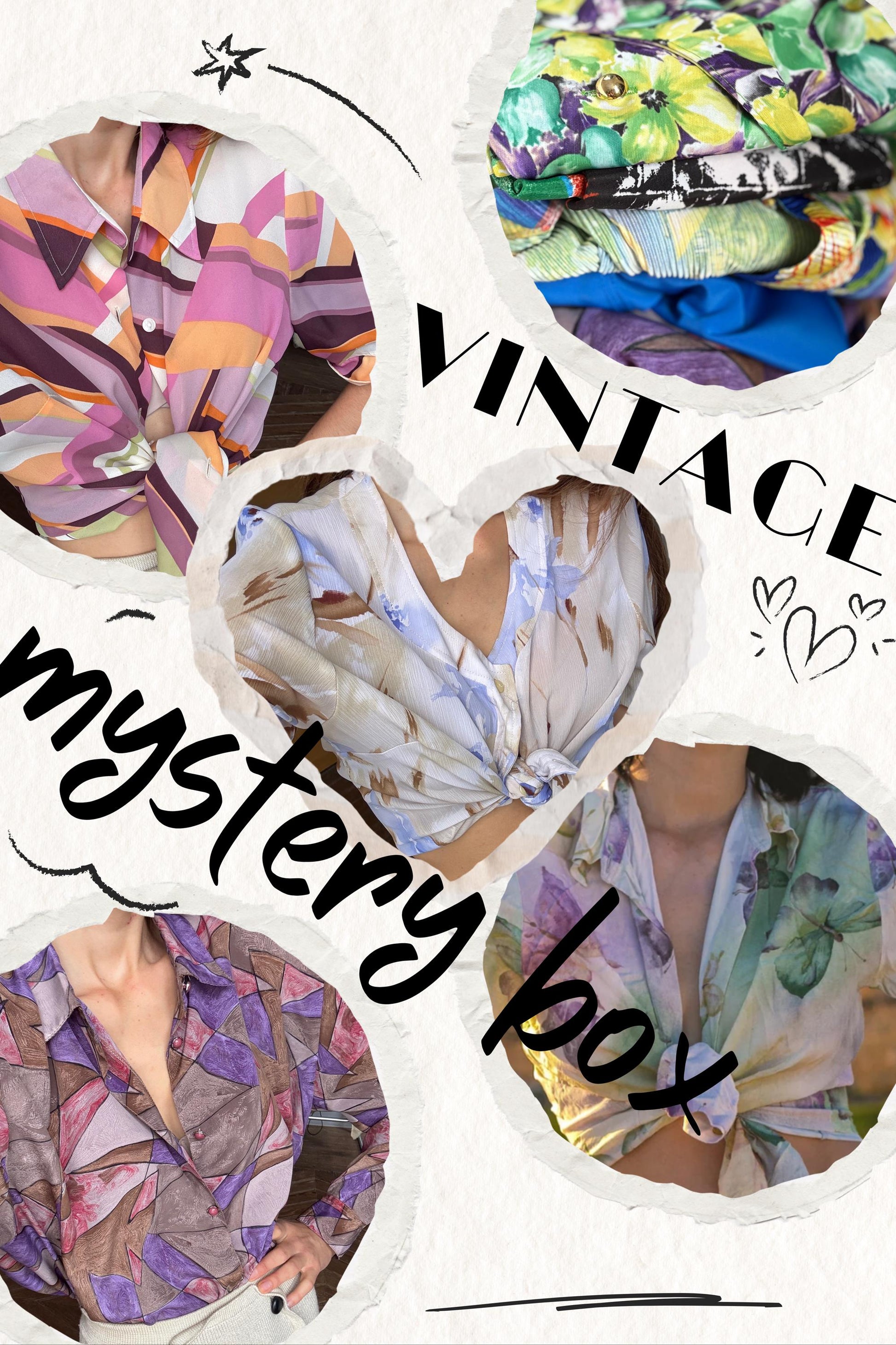 Vintage Blouse MYSTERY BUNDLE – 5 or 10 Pieces – Floral & Abstract Prints – Summer Loose Fit – 80s 90s Retro Tops – Boho Chic Bargain.