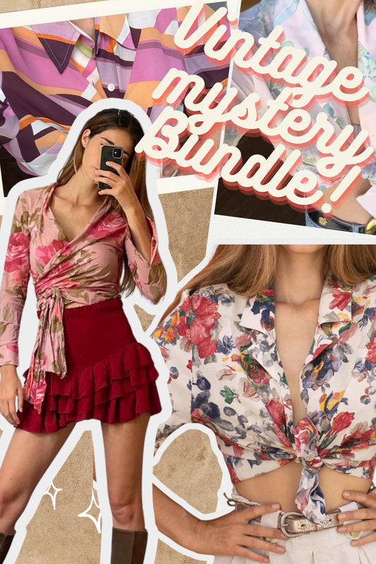 Vintage Blouse MYSTERY BUNDLE – 5 or 10 Pieces – Floral & Abstract Prints – Summer Loose Fit – 80s 90s Retro Tops – Boho Chic Bargain.