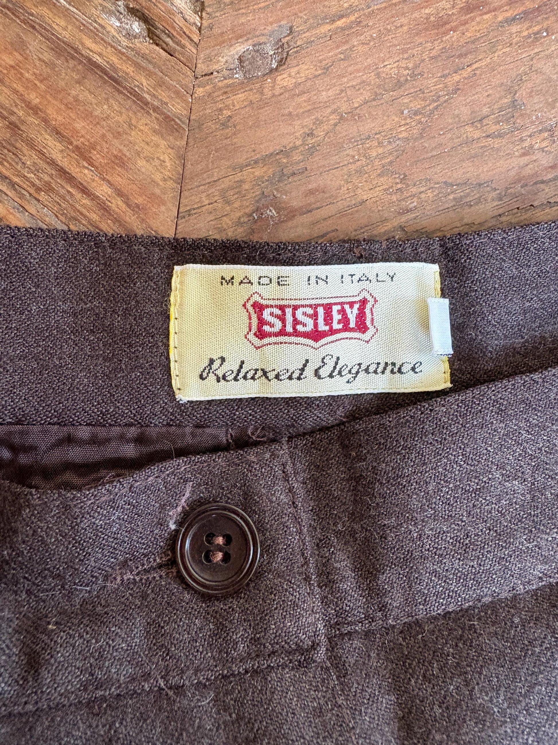 Vintage Sisley Wool Cropped Trousers – Italian-Made Sophistication in Dark Academia Style, XS - S