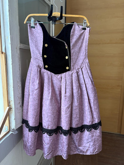 Vintage unique Strapless Velvet & Satin Dress – Gothic Rococo Inspired outfit
