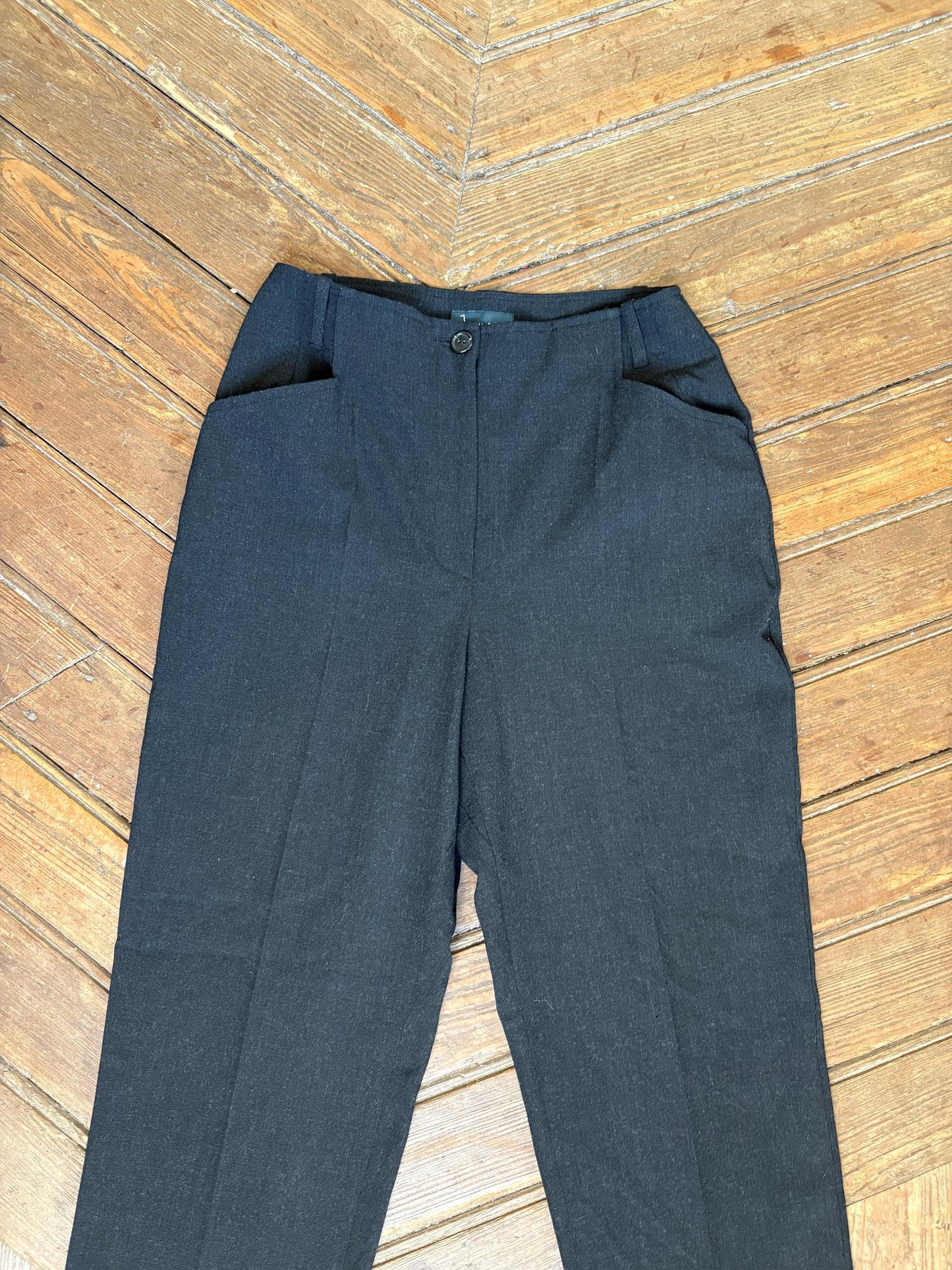 Vintage woman trousers by Jones, Black tailored luxury fit minimalist pants, Dark Academia aesthetic, size S