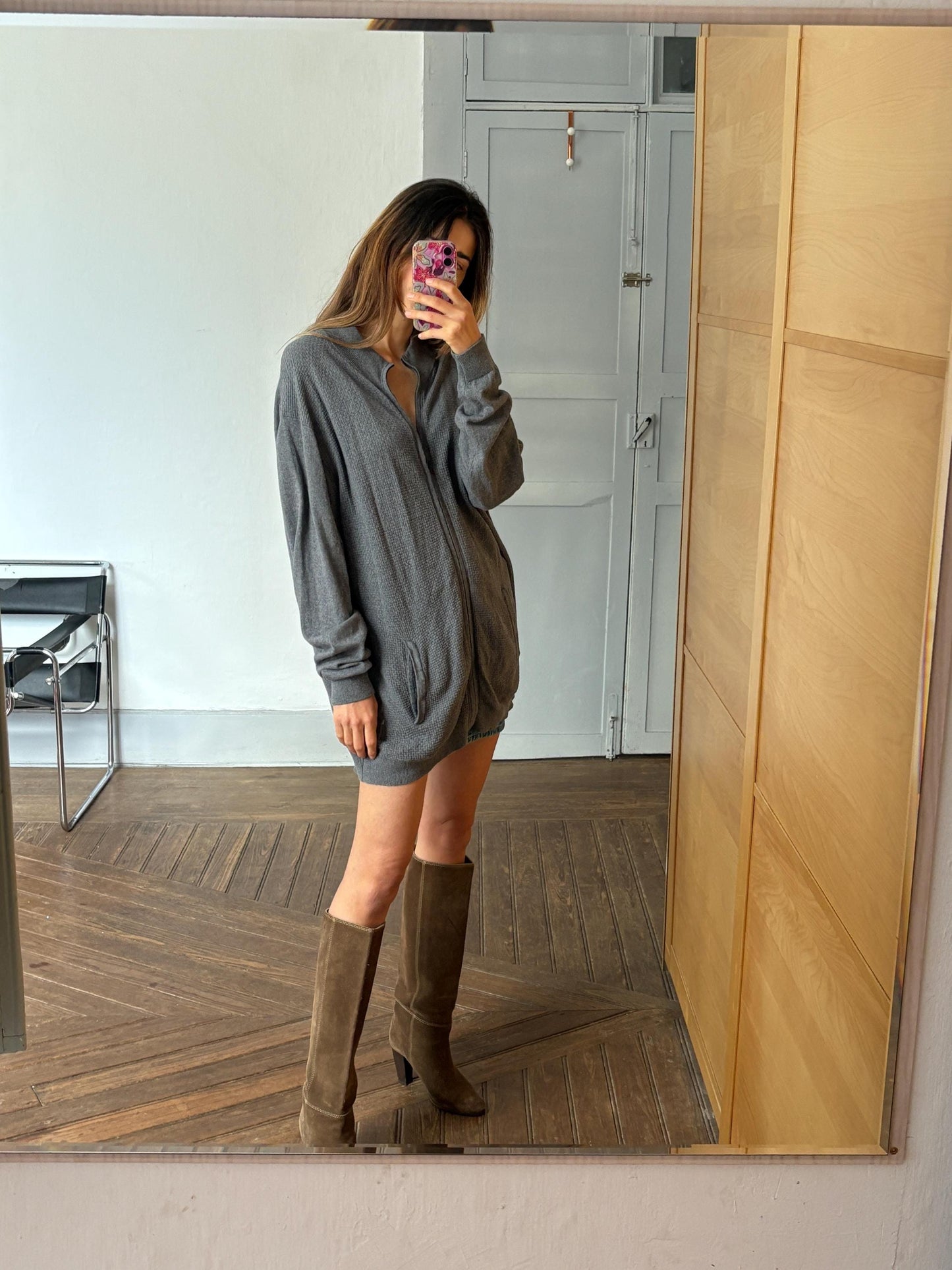 Vintage Emidio Tucci Zip-Up Knit Vest , Luxury cotton silk cashmere vest, Oversized Fit Jumper, S