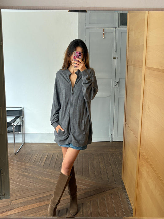 Vintage Emidio Tucci Zip-Up Knit Vest , Oversized FitJumper, S