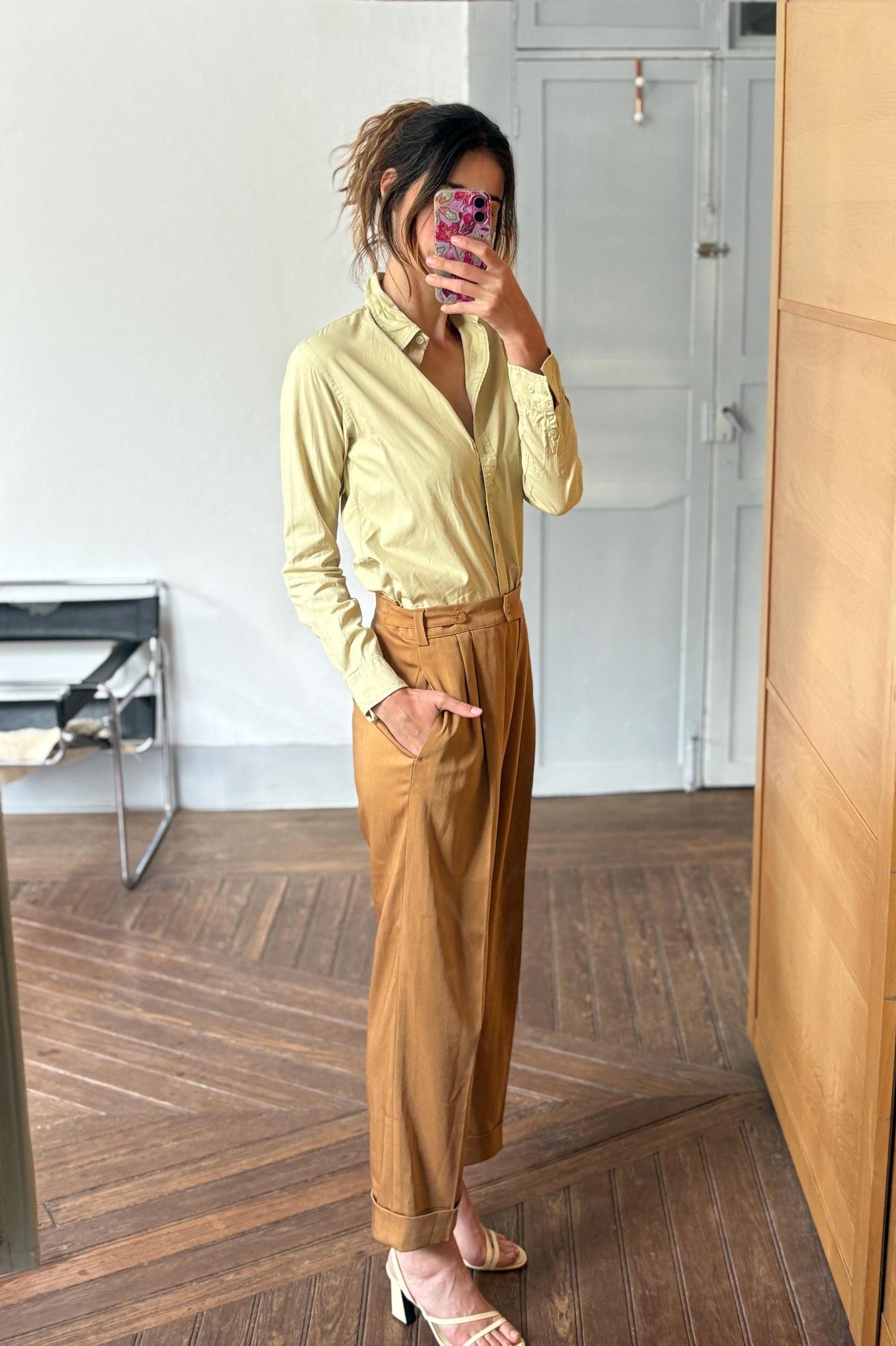 vintage cotton long sleeve shirt Aberdeen 100% cotton minimalist blouse soft feel sustainable classic top