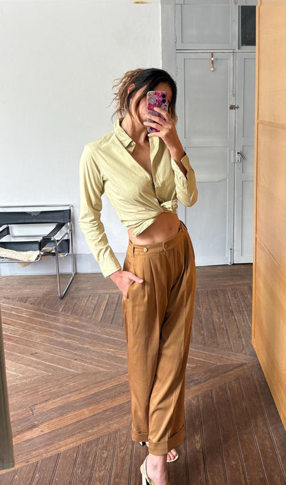 Vintage Cotton Long Sleeve Minimalist Blouse — additional view 6