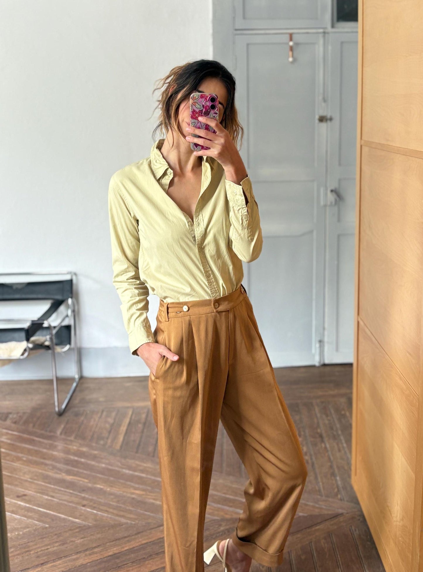 vintage cotton long sleeve shirt Aberdeen 100% cotton minimalist blouse soft feel sustainable classic top