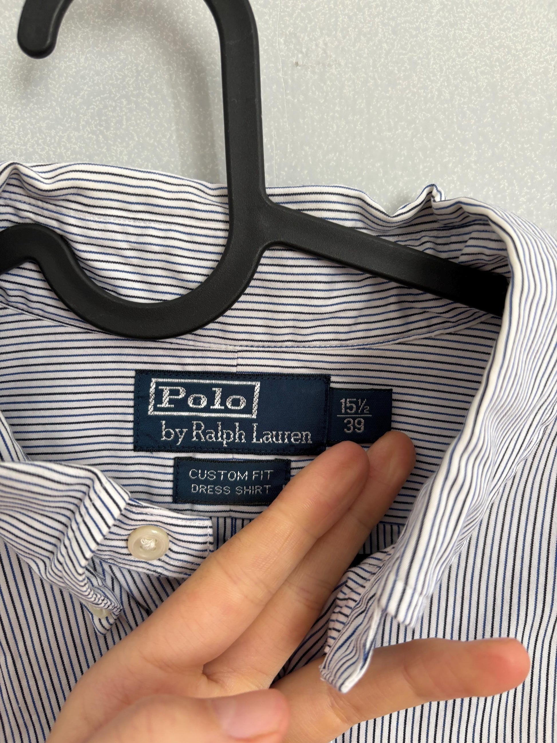 Vintage Polo Ralph Lauren Short-Sleeve Striped Button-Up – Preppy, 90s Oversized Fit