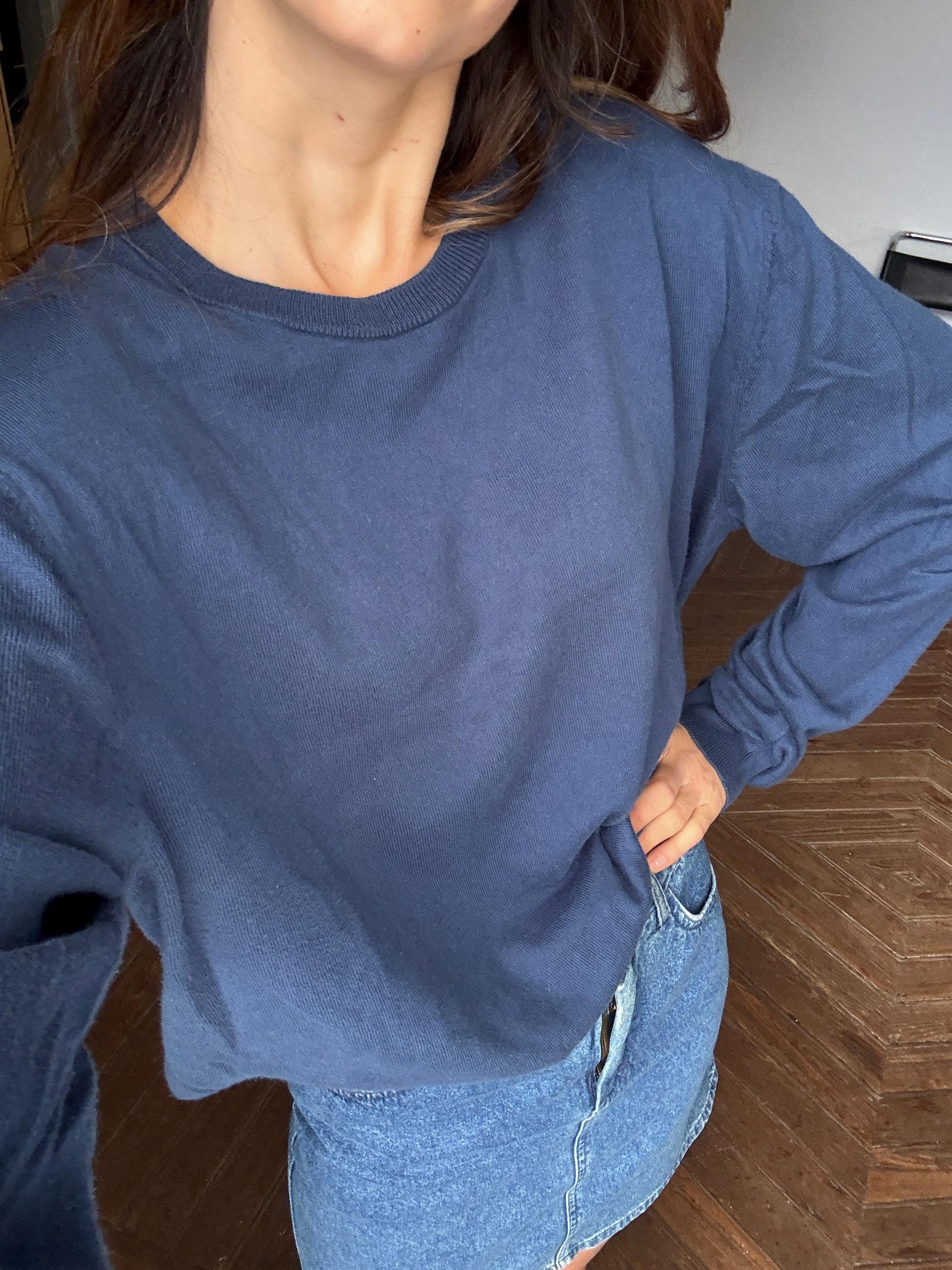 Vintage Emidio Tucci Cotton-Cashmere-Silk Jumper – Soft Oversized Fit, Unisex XL