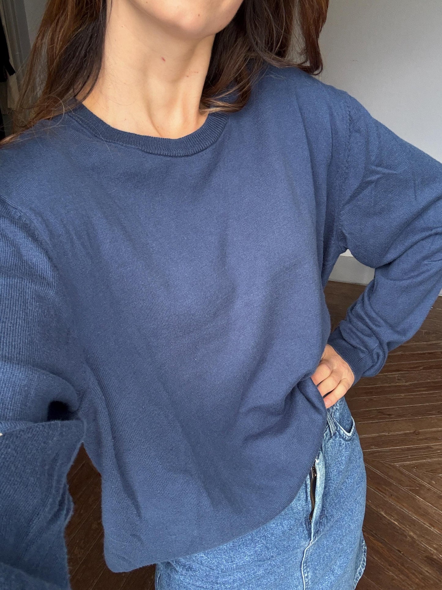 Vintage Emidio Tucci Cotton-Cashmere-Silk Jumper – Soft Oversized Fit, Unisex XL