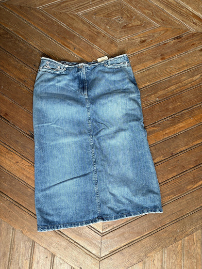 Vintage High-Waist Denim Midi Skirt — additional view 6