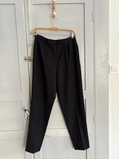 Black Wool Vintage Trousers by Lella Mode - Dark Academia