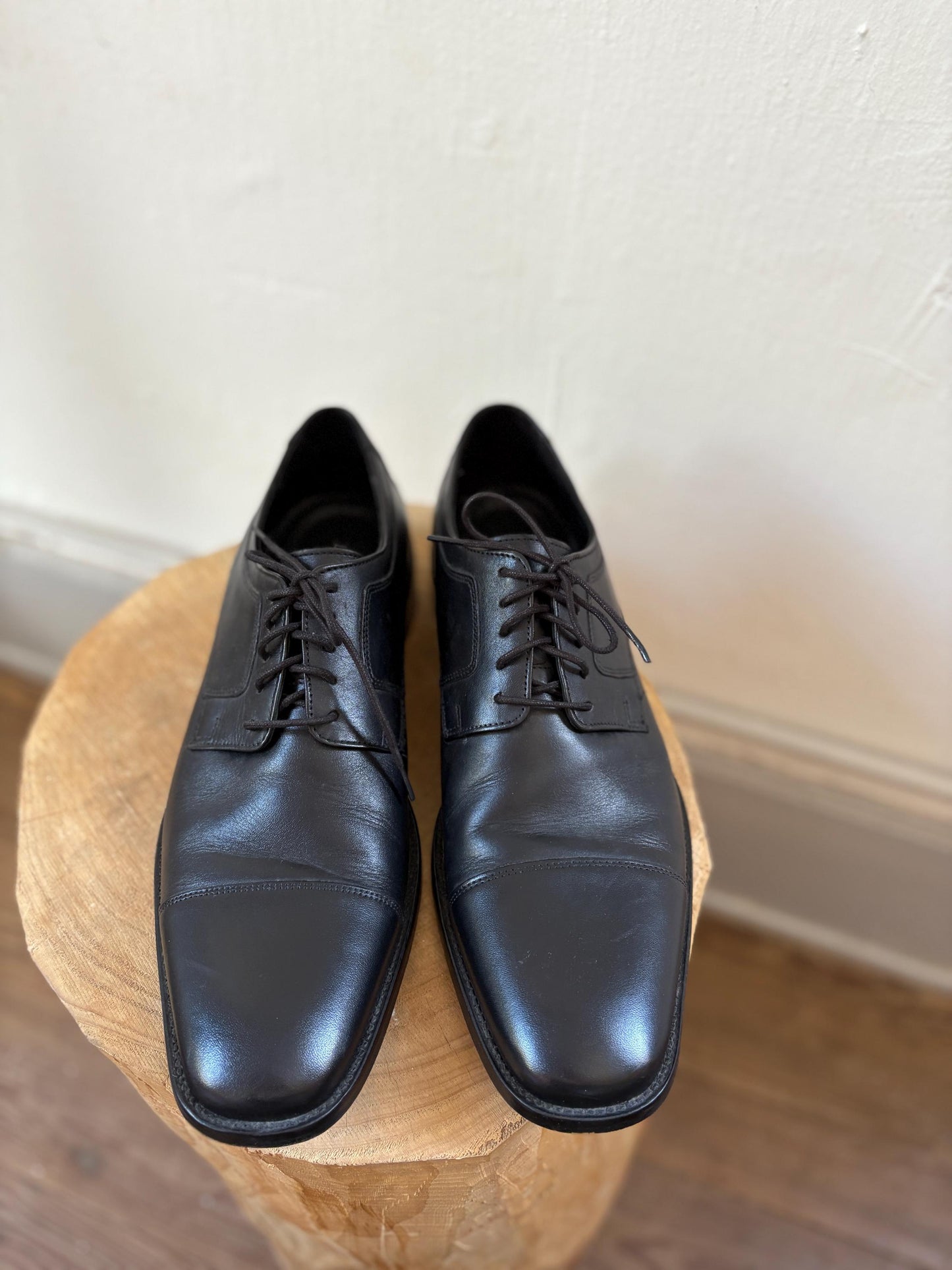 Gorgeous Men's designer shoes, J. Murphy by Johnston & Murphy Black Leather Dress Shoes – Classic Men’s Oxford shoes like new, US 13