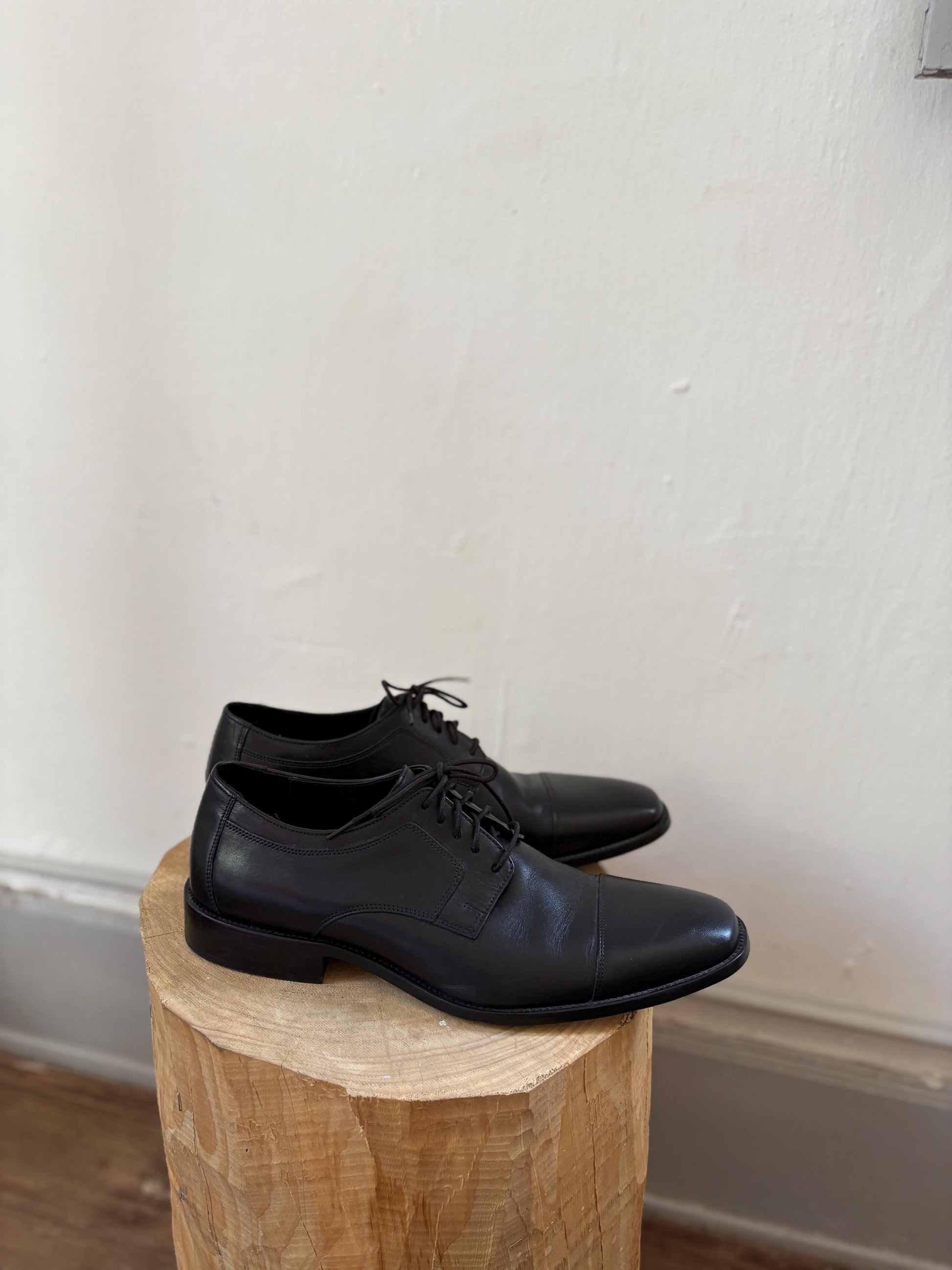 Men's designer shoes, J. Murphy by Johnston & Murphy Black Leather Dress Shoes – Classic Men’s Oxford shoes like new, US 13