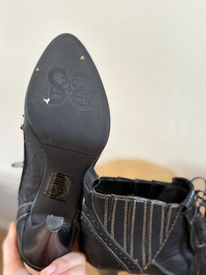 Vintage Adolfo Dominguez Black Leather Heels — additional view 10