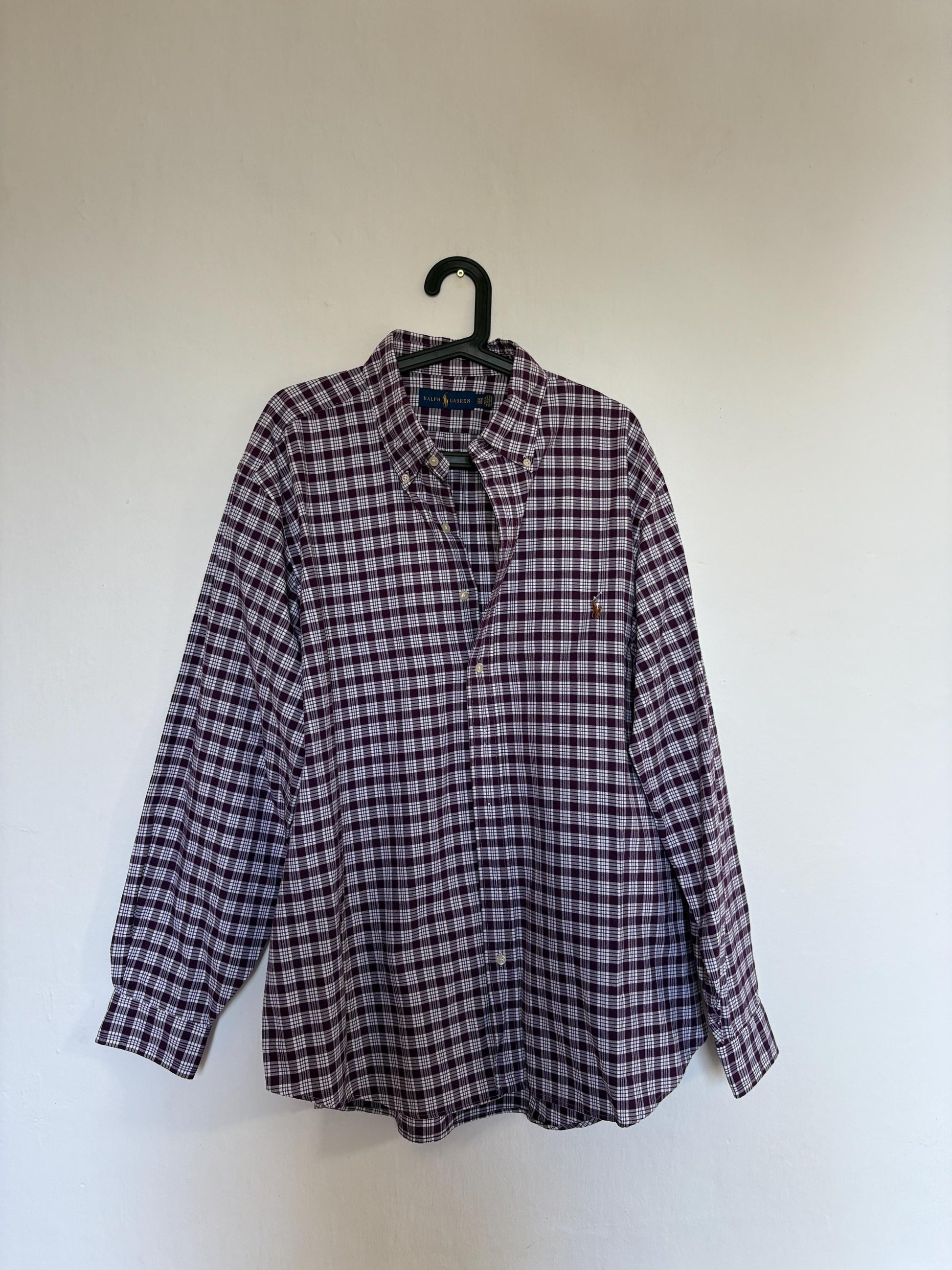 Vintage Ralph Lauren Shirt – Oversized Plaid 100% Cotton Shirt, Unisex Button Down, Preppy Classic. Size XXL