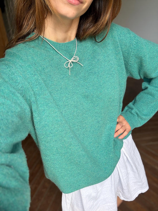 Vintage 100% Wool Jumper by Cortefiel Green XL Unisex Oversized Fit Sustainable Secondhand Knit