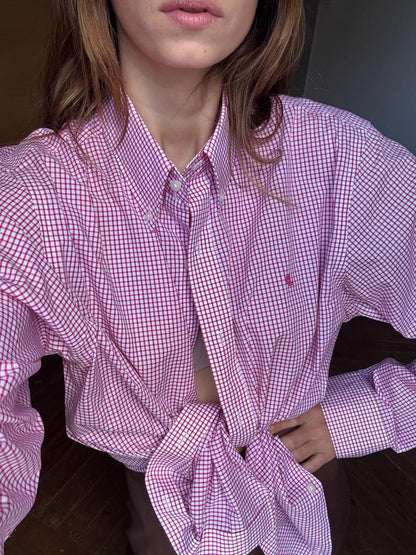 Vintage Checkered Blouse By Ralph Lauren — back view