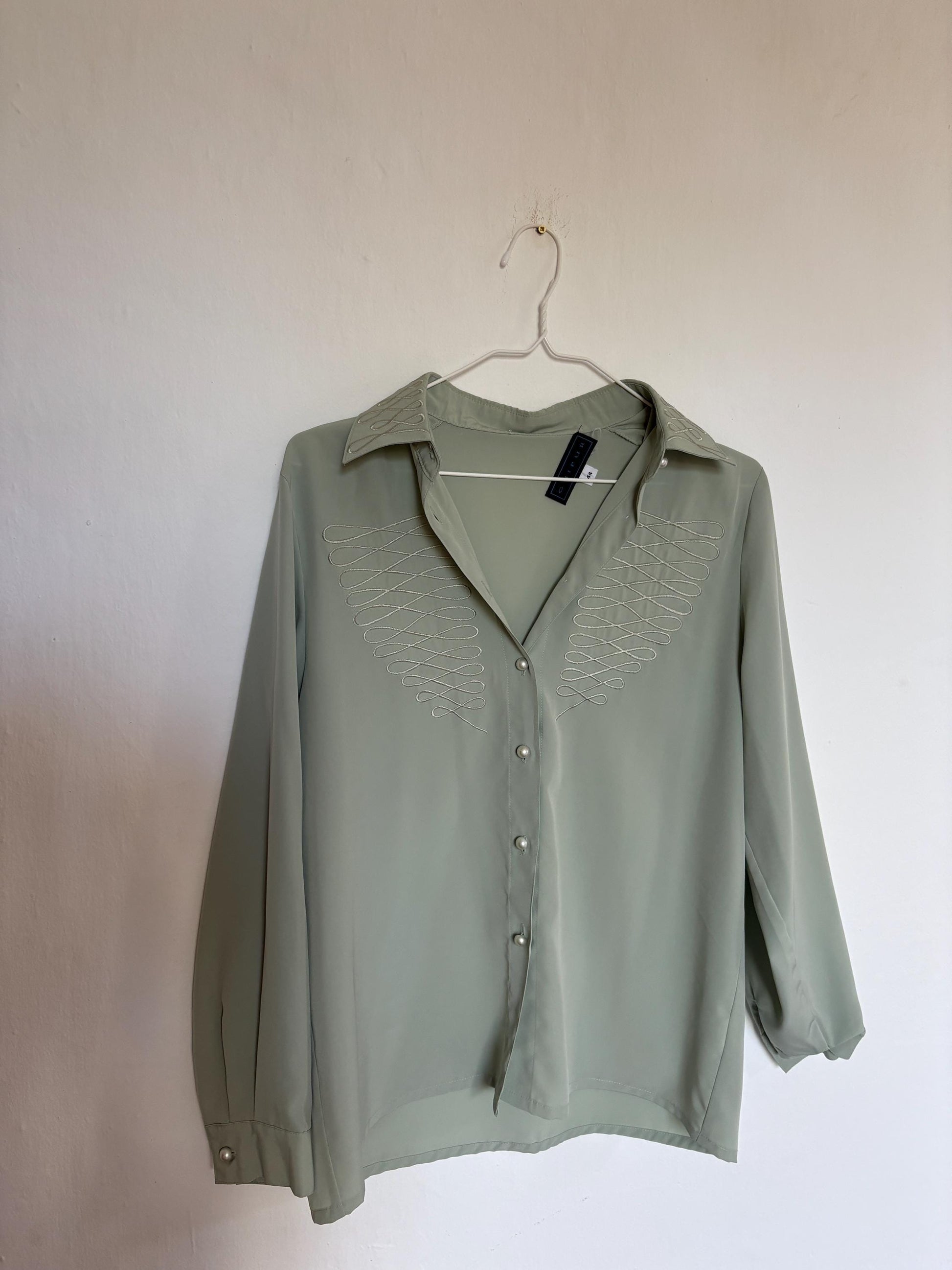 Romantic Guipur Blouse with Pearl Buttons — additional view 7
