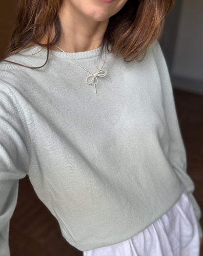 Sage Green Vintage Wool Jumper — detail