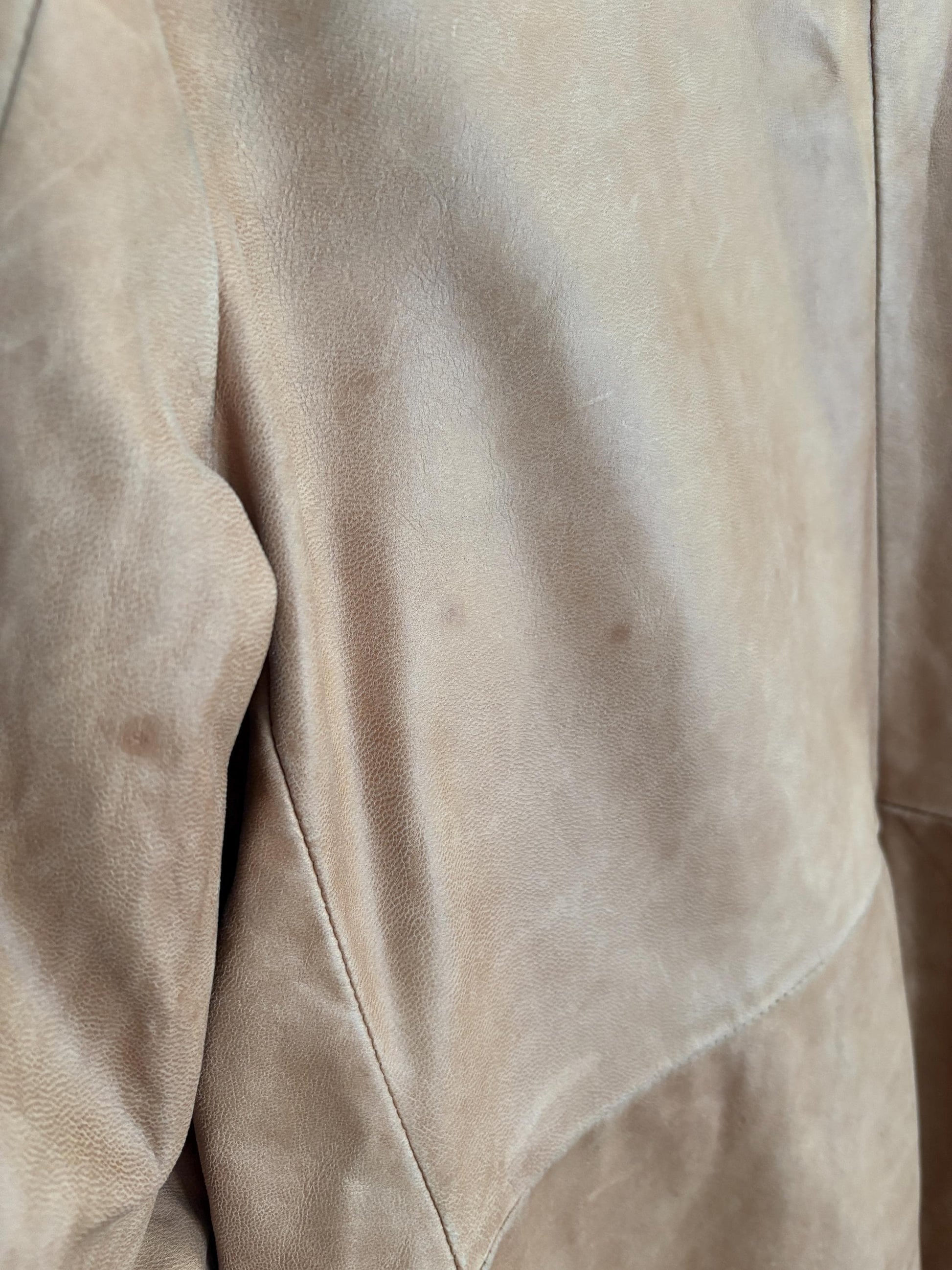 Vintage Piel de Caprino leather blazer, Tan light brown jacket, unisex casual oversized fit, classic retro 90s aesthetic,