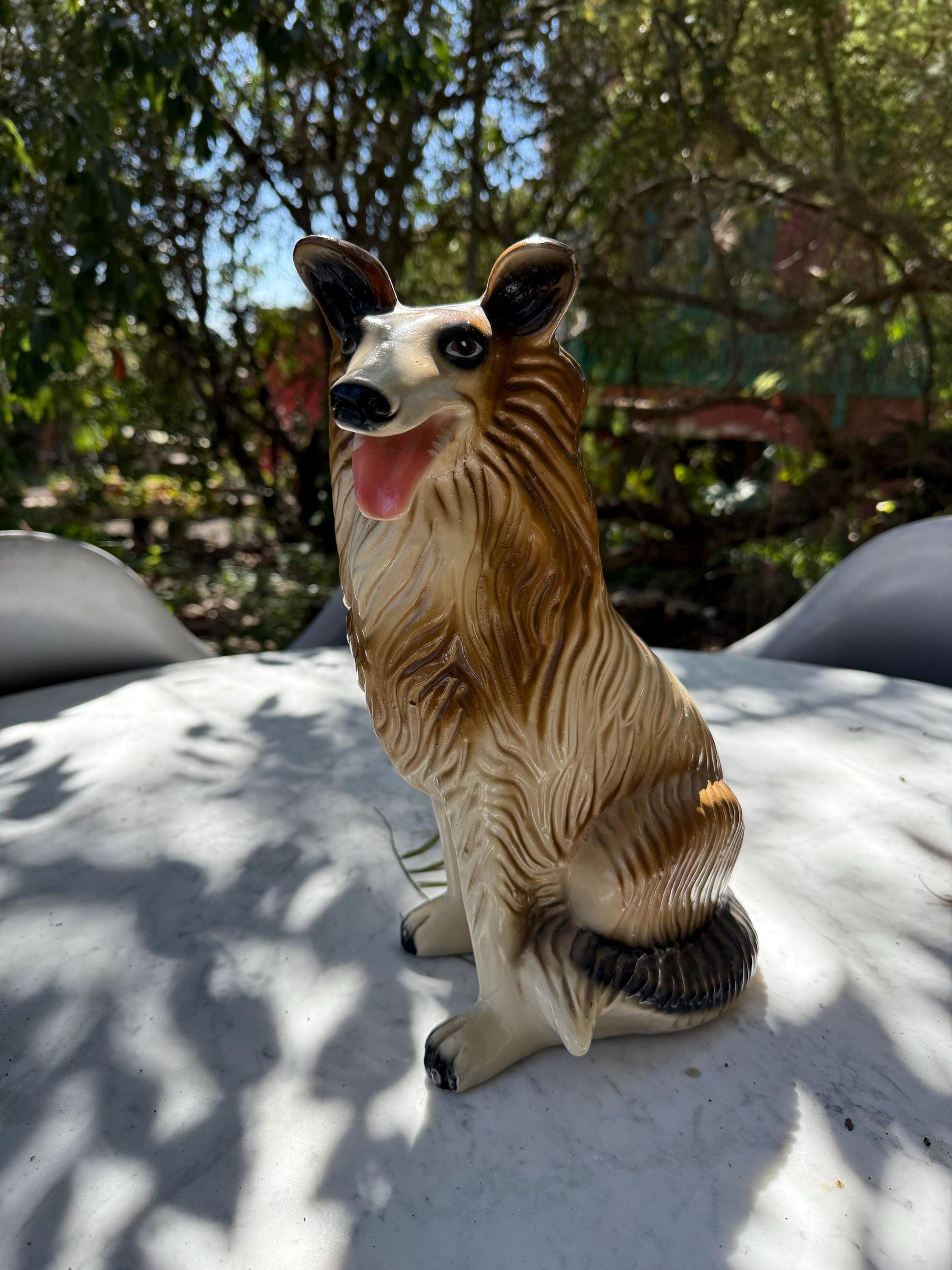 Vintage large Ceramic Collie Dog Figurine – 32cm Tall