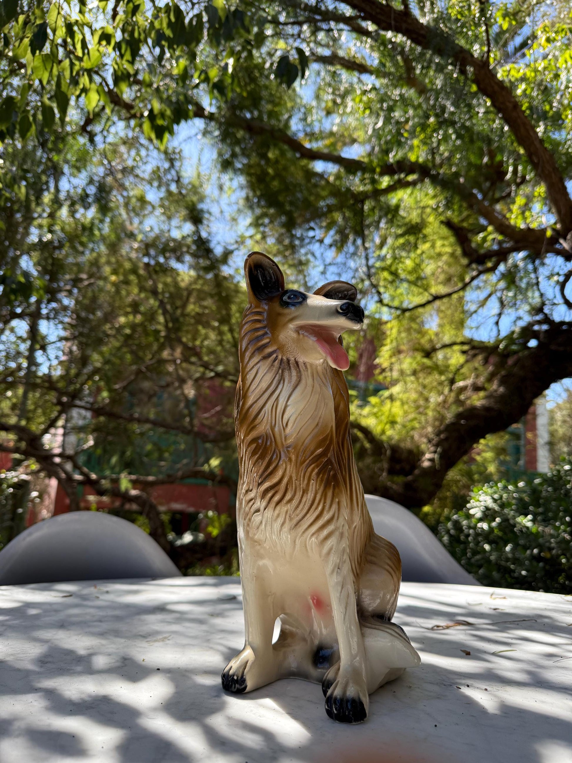 Vintage large Ceramic Collie Dog Figurine – 32cm Tall