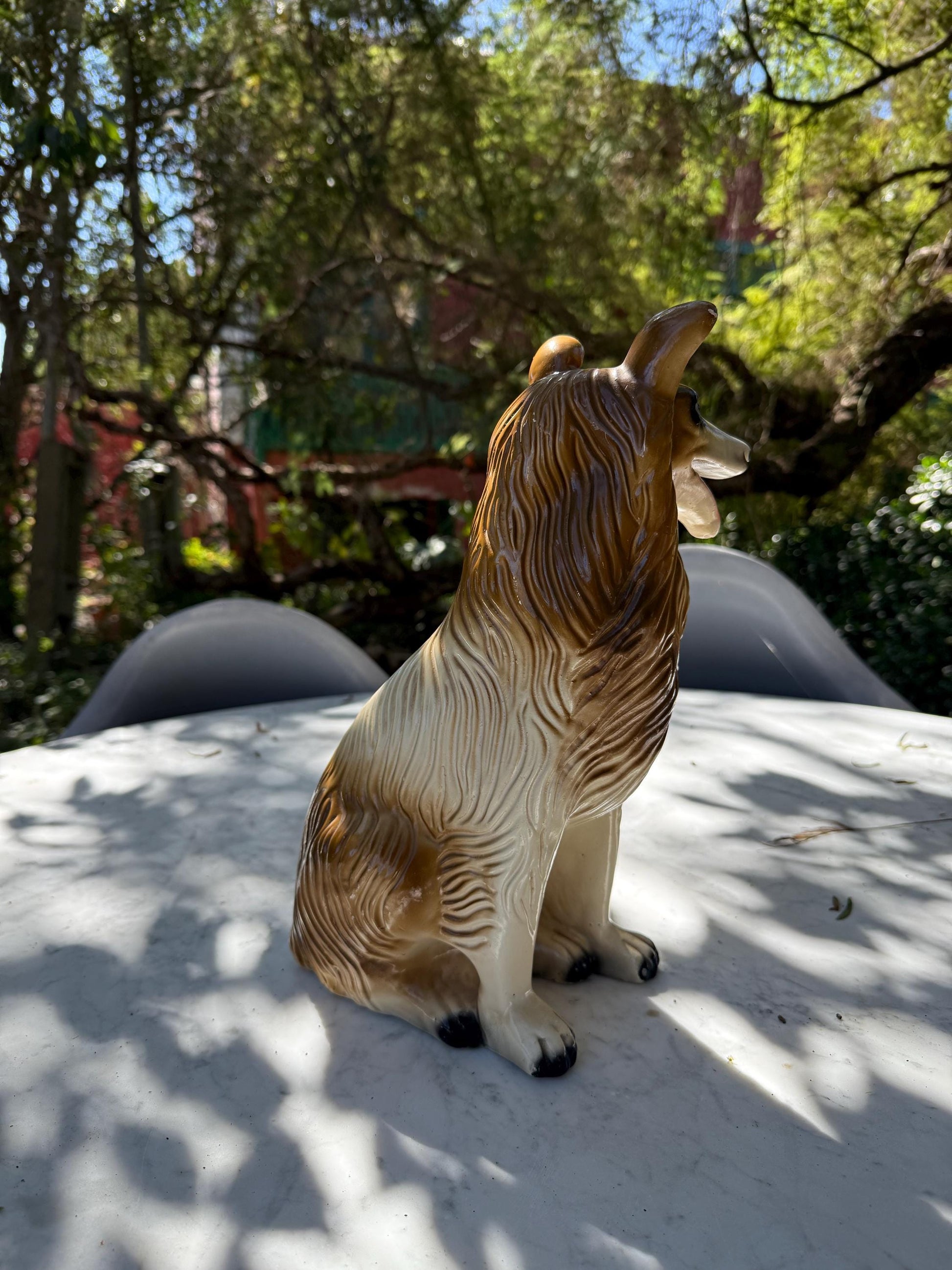 Vintage large Ceramic Collie Dog Figurine – 32cm Tall