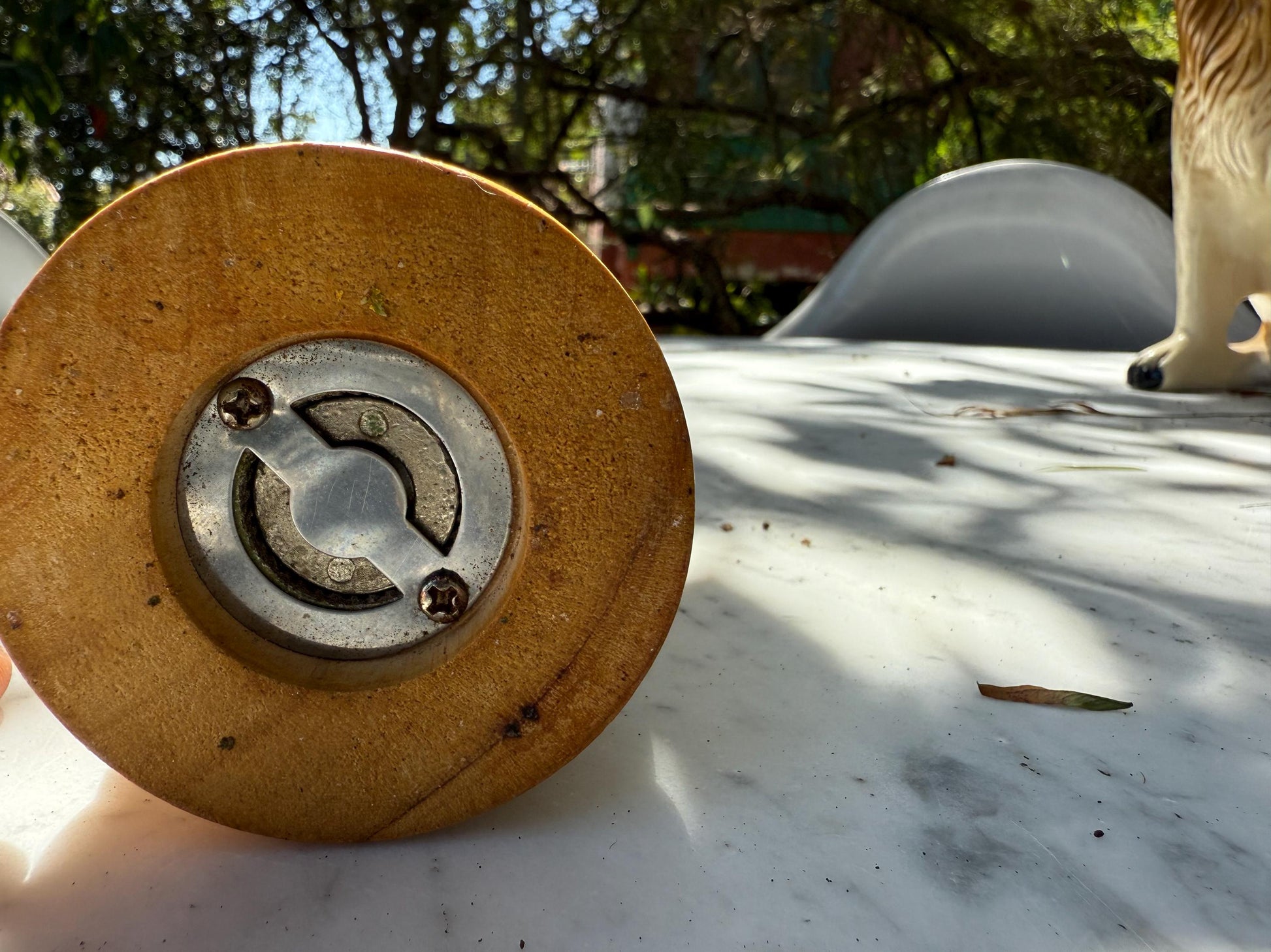 Vintage Wooden Pepper Grinder – 32 cm Tall Rustic Spice Mill with Iron Mechanism