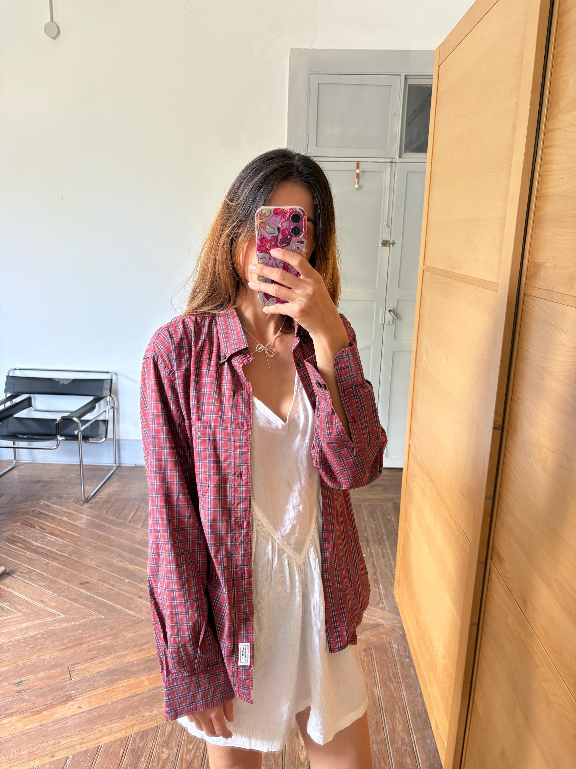 Vintage Thomas Burberry checkered plaid button down shirt 100 % cotton unisex oversized style