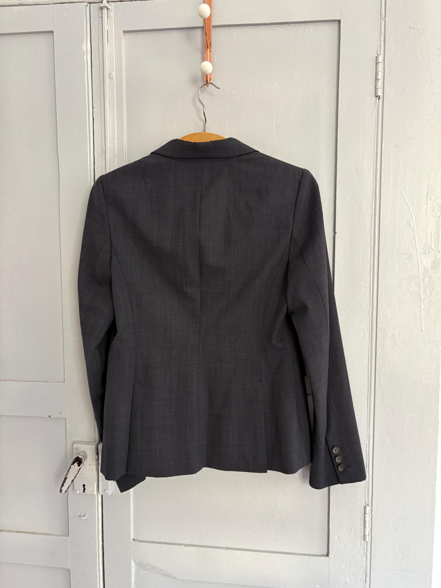 Secondhand banana republic blazer vintage wool blazer women academia style navy stretch tailored jacket office chic