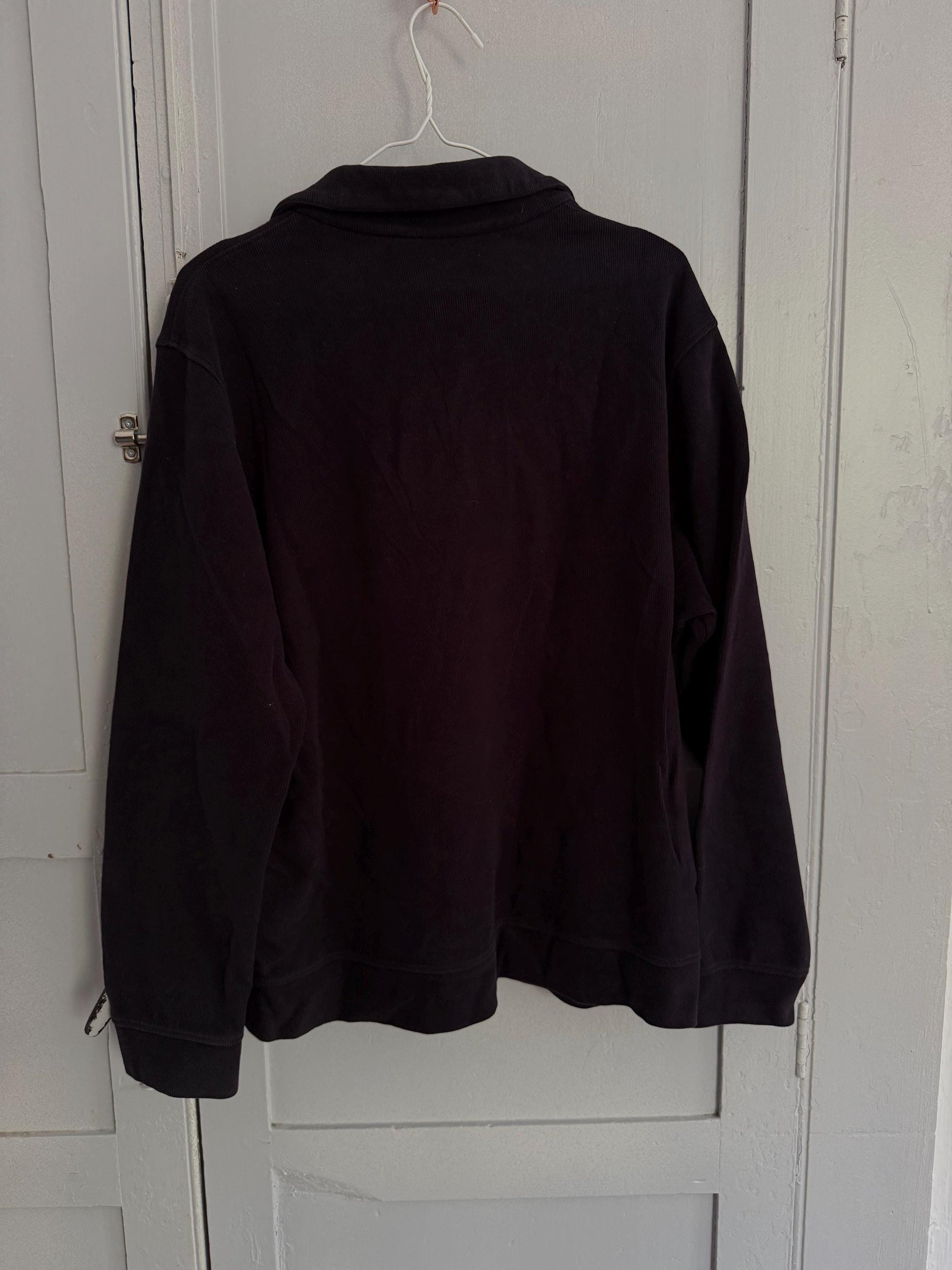 Vintage Massimo Dutti Men Jumper, 100% Cotton knitwear, Luxury dark blue Mockneck Minimalist sweater, Size L