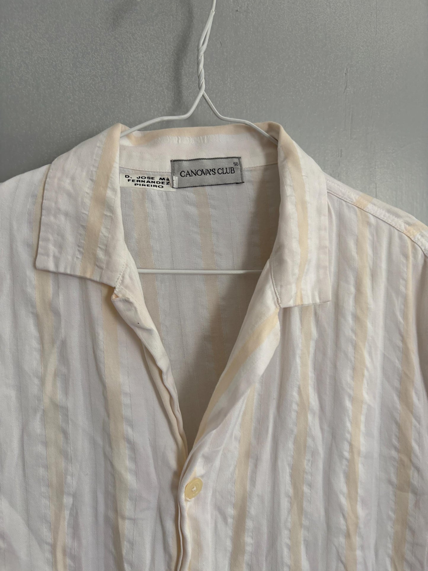 Vintage striped cotton button-down, unisex oversized summer shirt, breathable 100% cotton top, casual retro menswear, light classic