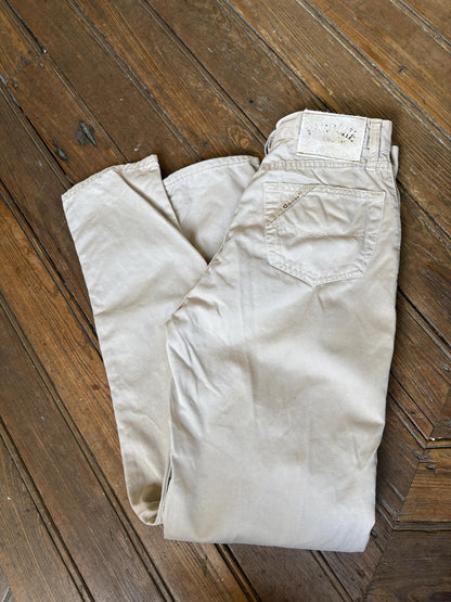 High-Waisted Beige Straight-Leg Trousers — additional view 10