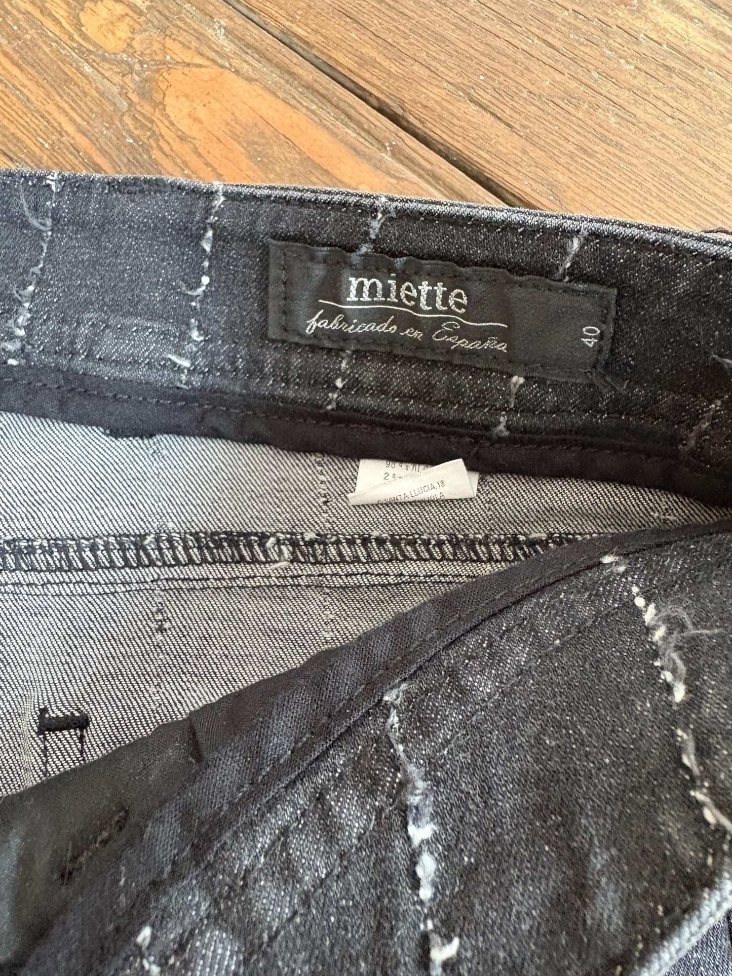 Vintage Miette Black Pinstripe Jeans – Made in Spain – Elegant & Effortlessly Cool