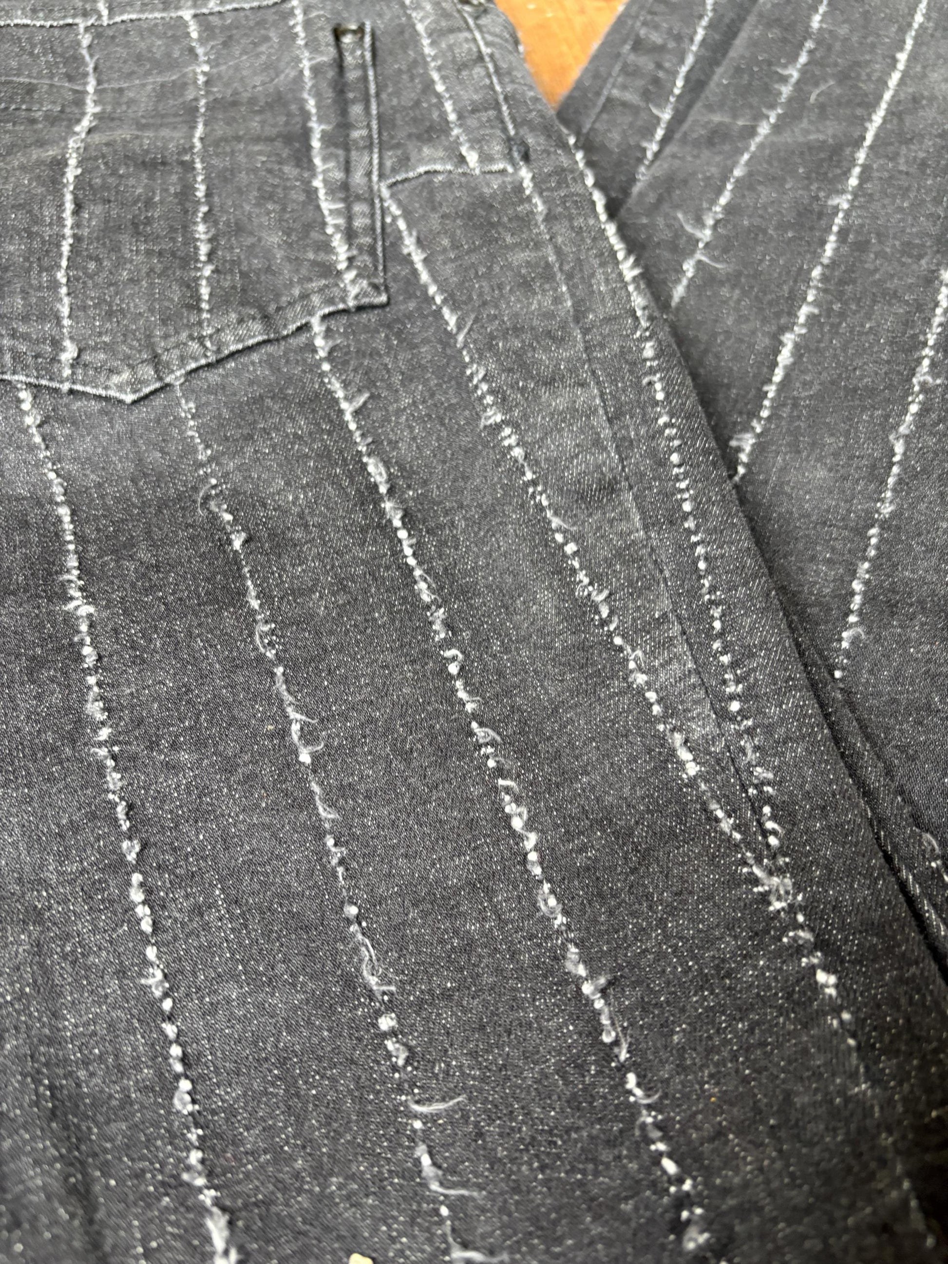 Vintage Black Pinstripe Jeans — additional view 8