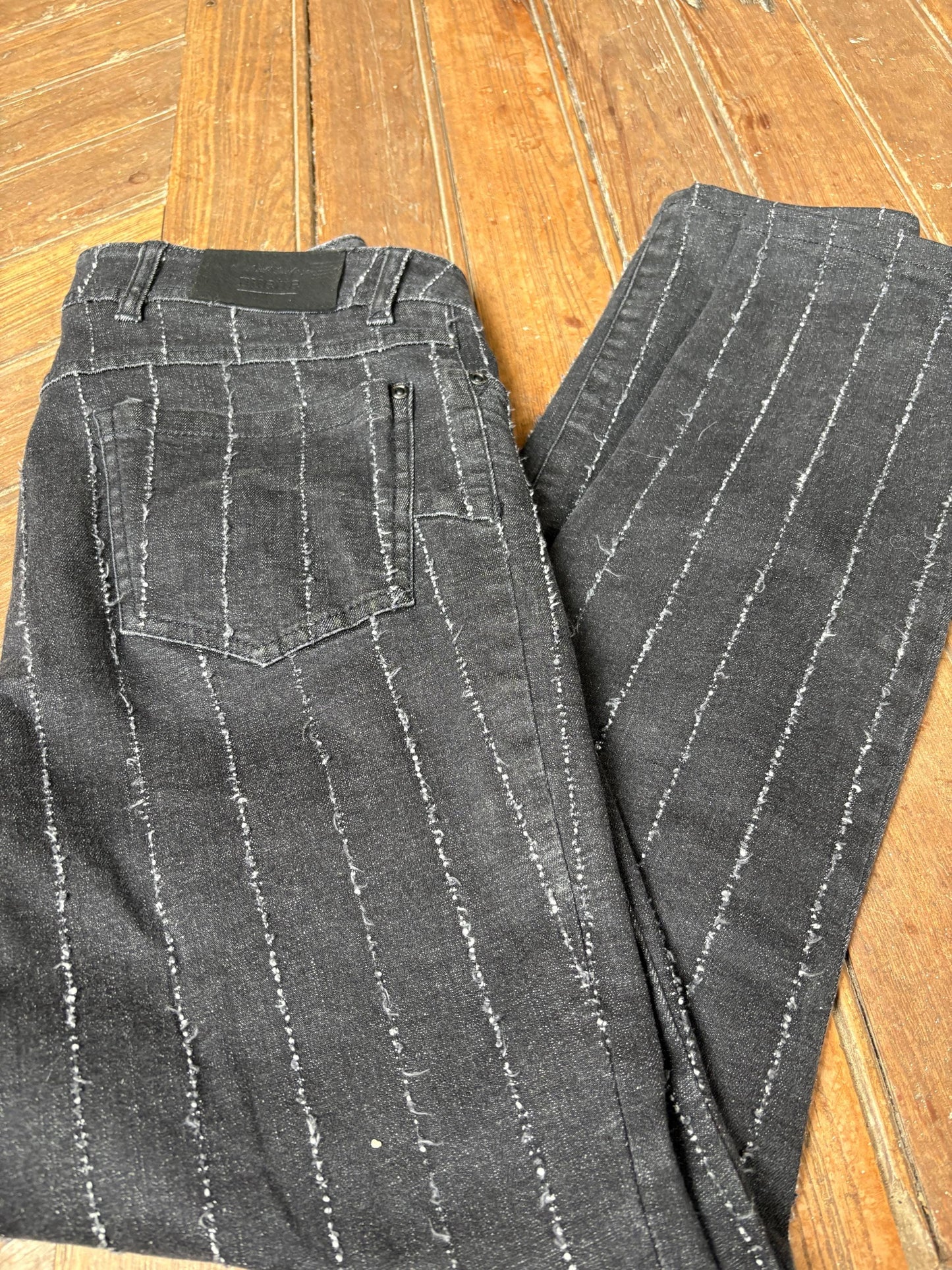Vintage Miette Black Pinstripe Jeans – Made in Spain – Elegant & Effortlessly Cool
