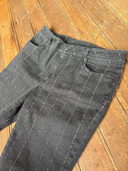 Vintage Black Pinstripe Jeans — additional view 6