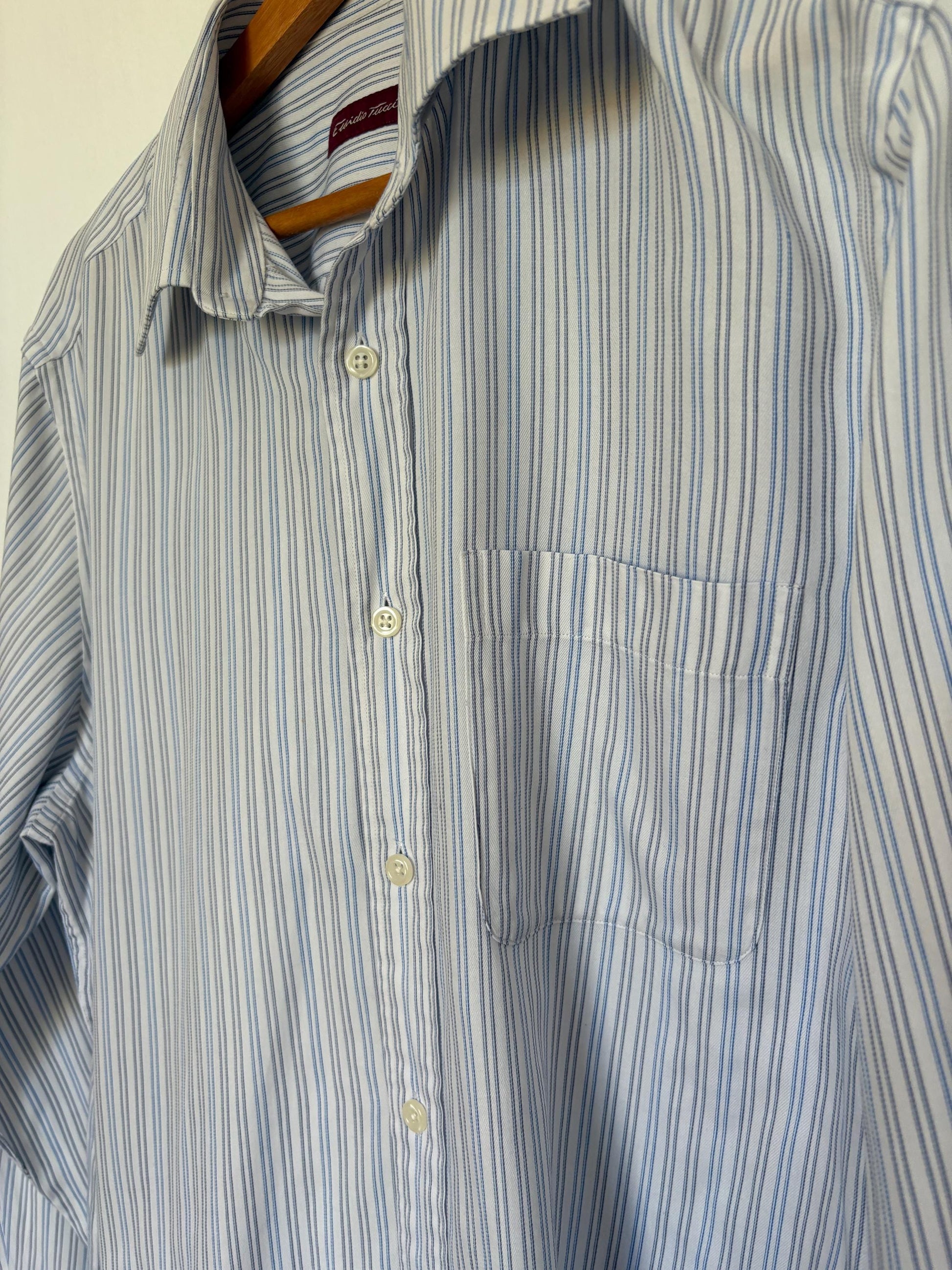 Vintage Emidio Tucci button down shirt, Soft fabric oversized men blouse, Boyfriend design wear, Size 4