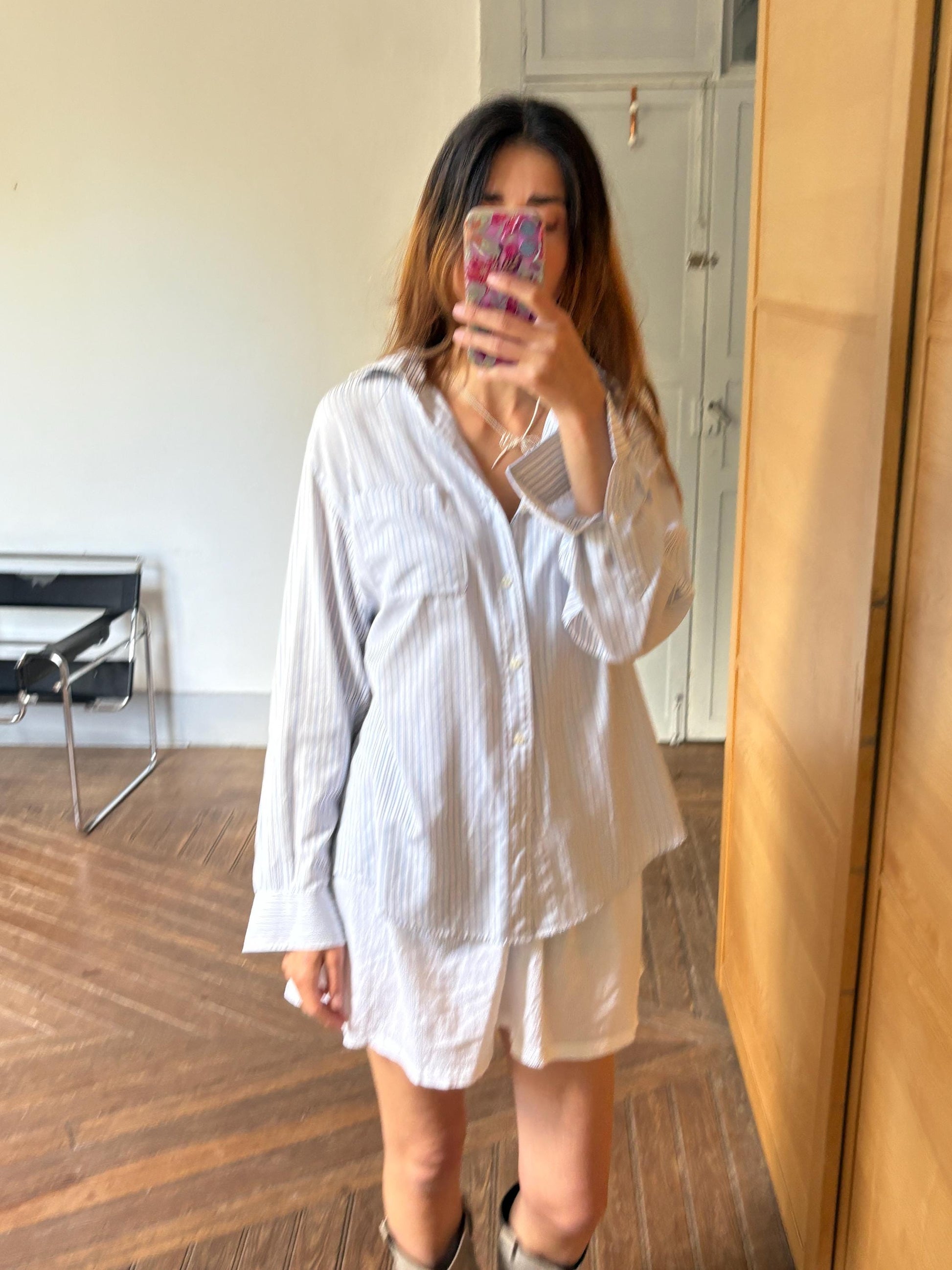 Vintage Emidio Tucci button down shirt, Soft fabric oversized men blouse, Boyfriend design wear, Size 4