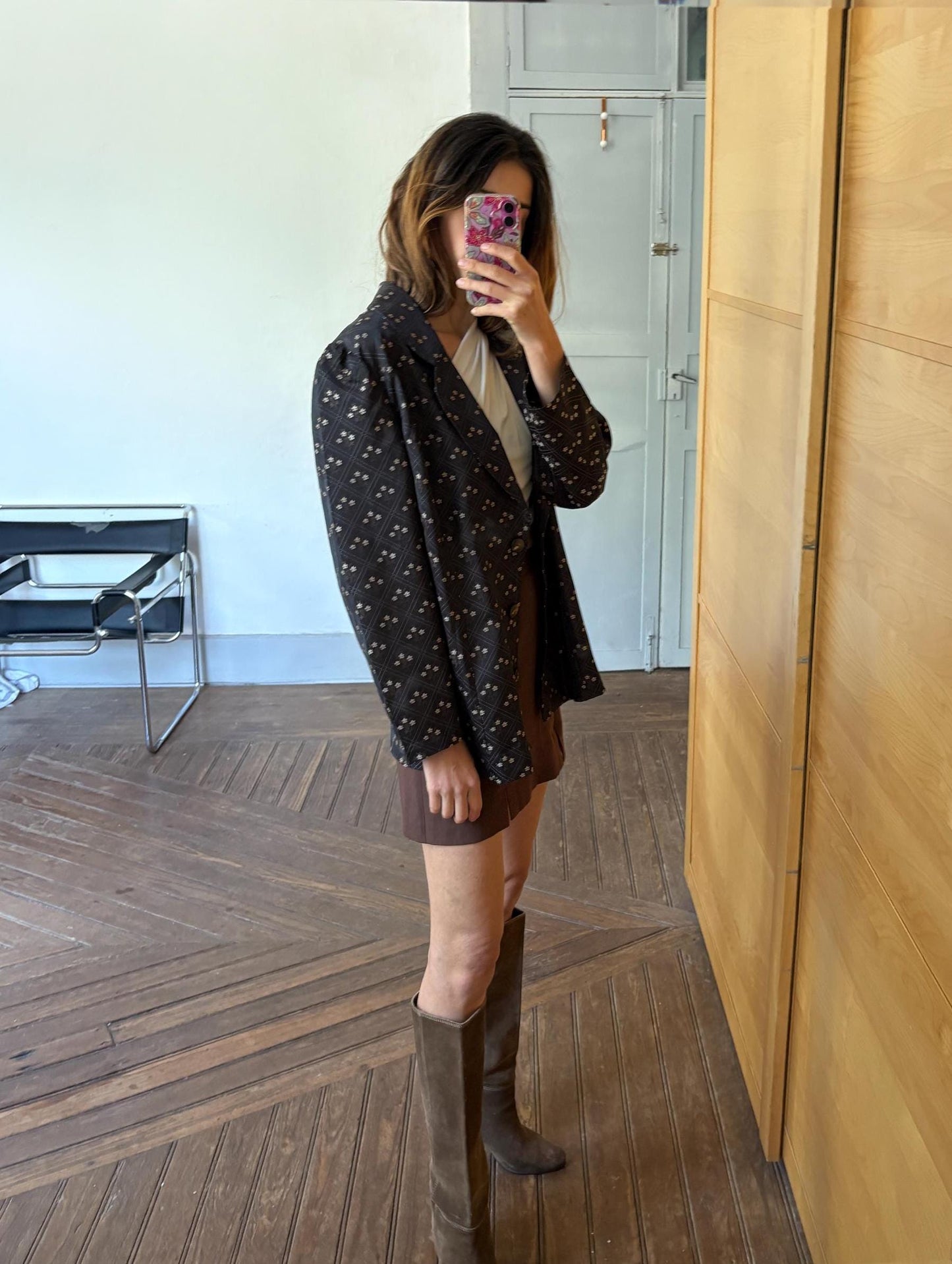 Vintage floral print blazer