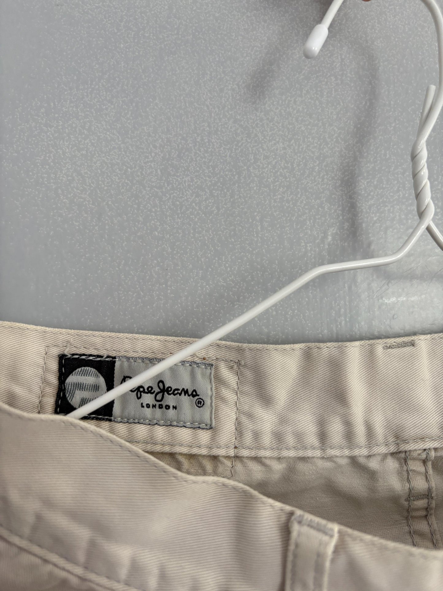 Vintage MEN'S Pepe Jeans Beige Cotton Trousers – Classic 90s Straight-Leg Fit