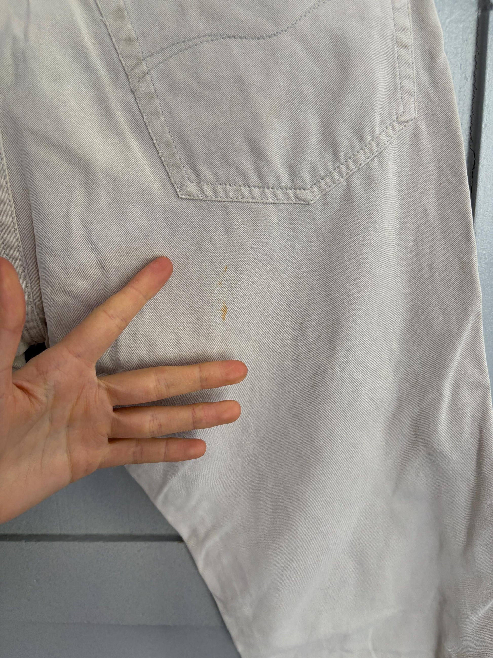 Vintage MEN'S Pepe Jeans Beige Cotton Trousers – Classic 90s Straight-Leg Fit