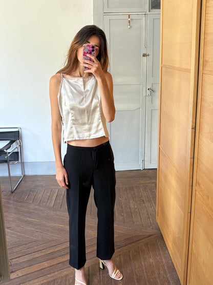 Vintage Satin Barcelona Camisole in Champagne Gold — back view
