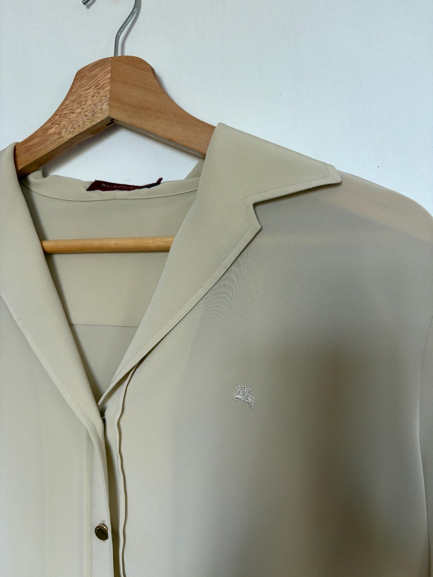 Luxury vintage Burberry London summer blouse, Lightweight button up shirt, Vintage designer wear, Preppy top, M