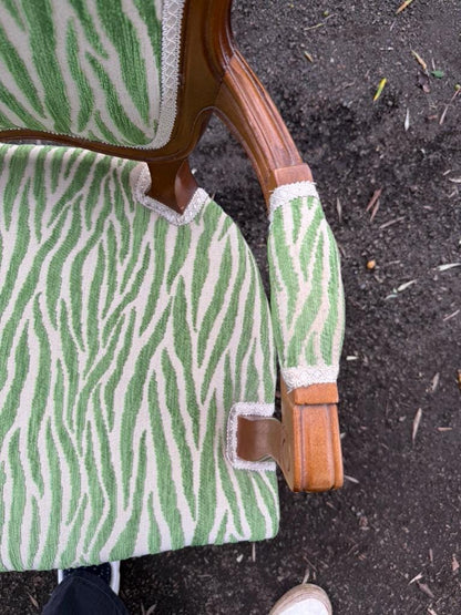 Louis XV Vintage Green Zebra Children’s Chair — additional view 9