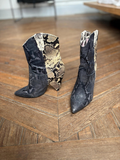 Snakeskin Ankle Boots in Cowboy Style — additional view 9