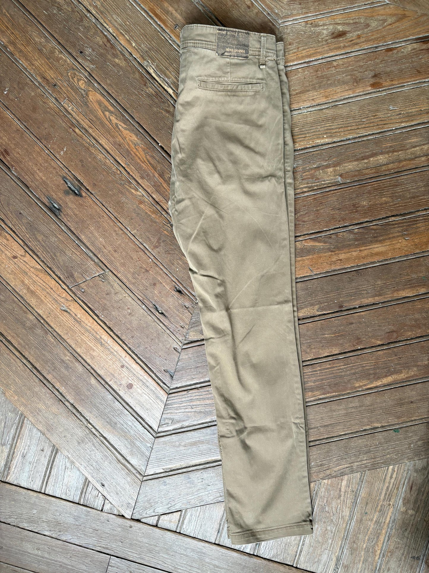 vintage Hugo Boss trousers brown cotton pants BOSS Orange straight leg smart casual tailored menswear EU 44 US 34