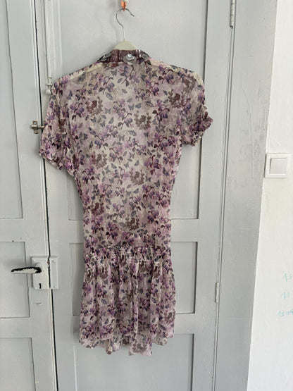 Sheer Floral Cotton Dress With Embellished Collar — additional view 10