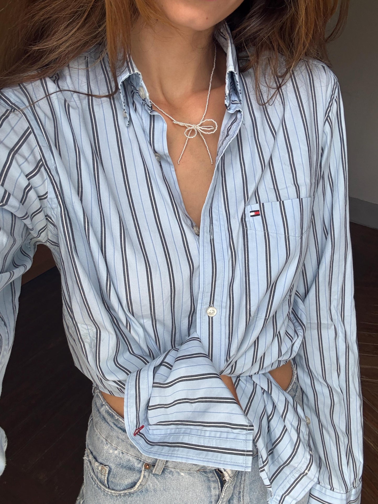 Vintage Tommy Hilfiger Button Up Shirt, Size S, 100% Cotton Unisex Fit oxford shirt, Preppy aesthetic clothing